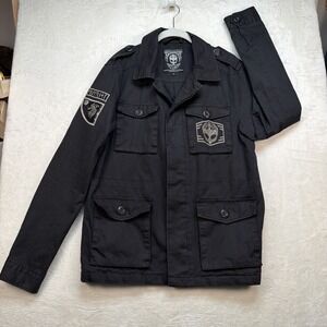 Grimfrost Field Jacket Military Utility Norse Viking Patch Black Mens M